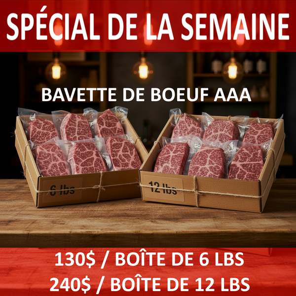 Bavette de Bœuf  ~ 1/2 BOÎTE 6LBS,~BOÎTE 12 LBS