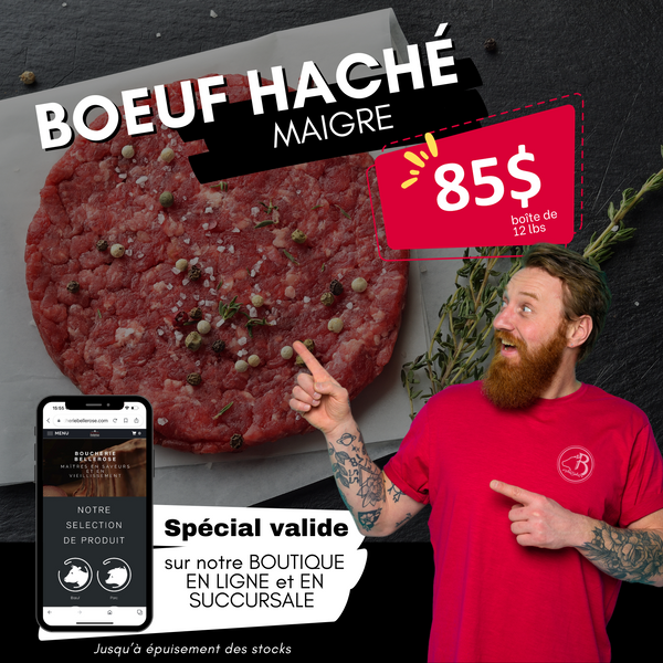 Bœuf haché maigre ~ Boîte 12 lbs